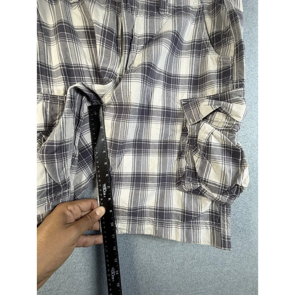 Gap Shorts Mens 34 Blue Plaid Cargo Lightweight Cotton Summer Pockets Casual‎